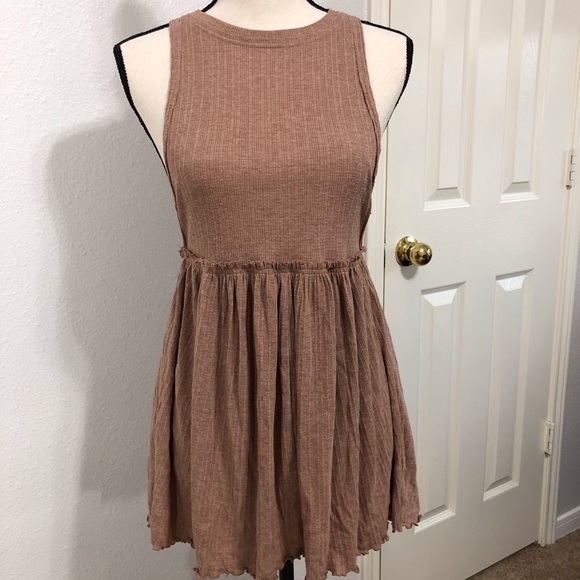 Free People Dresses & Skirts - Free People Beach Tank Flare Ruffle Shirt Dress XS